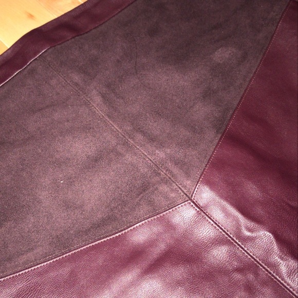 Plum Faux leather midi skirt - Picture 5 of 5